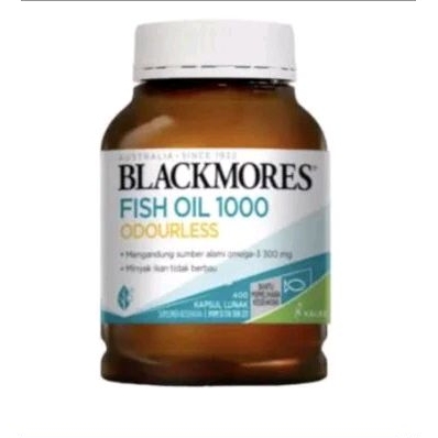 Repack 10 capsule Blackmores fish oil odourless 1000mg omega 3 minyak ikan