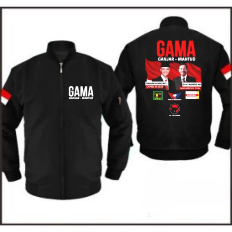 Jaket bomber GAMA Ganjar Mahfud 2024