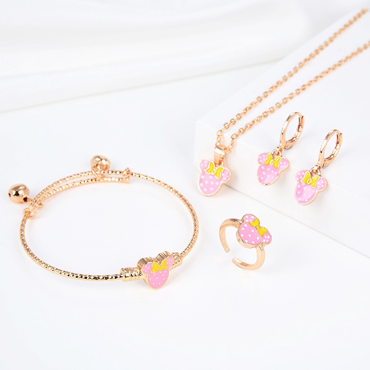 Readystock HYL JEWELRY 5pcs Kalung Titanium Set Anak Titanium Anti Karat Asli Perak Set AntingAnting