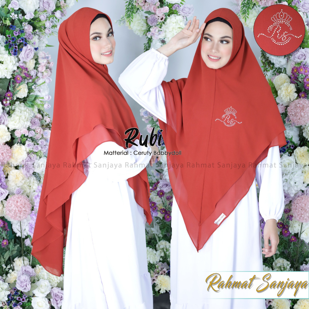 HIJAB TERBARU KHIMAR 2LAYAR JUMBO PET ANTEM MUTIARA SAWAROSKY RS 2LAYAR JUMBO BAHAN CERUTI BABY DOLL