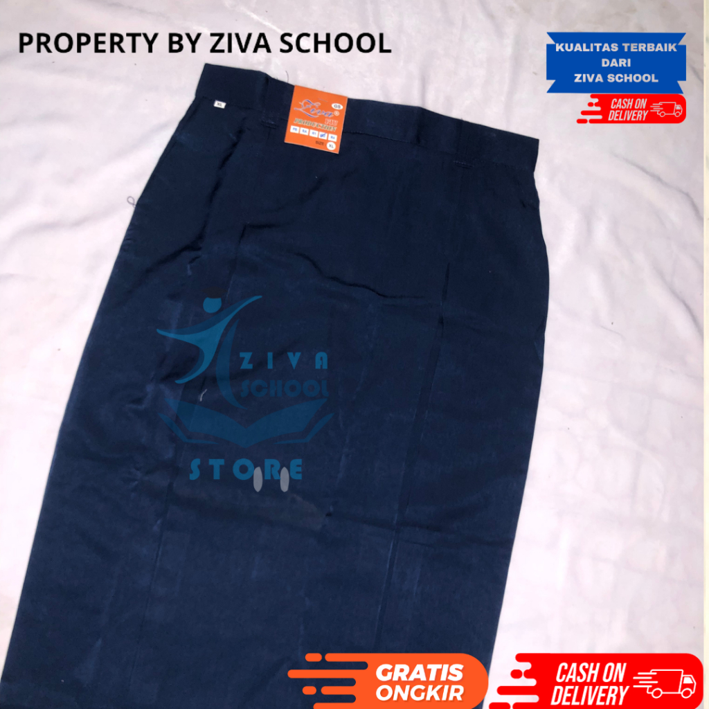 ROK SERAGAM SEKOLAH BIRU BELAH 2 DEPAN SMP