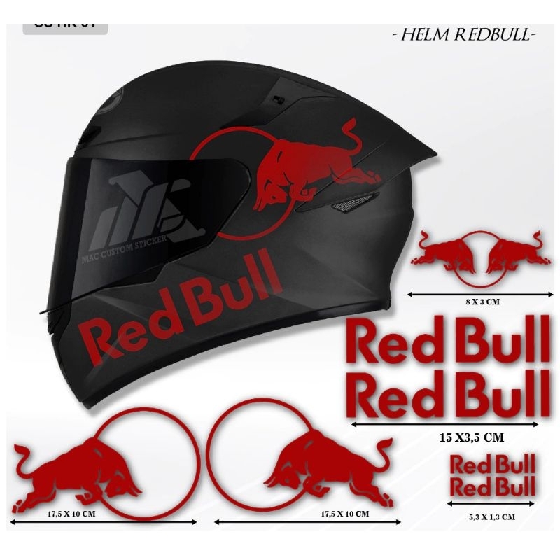 stiker helm red bull oren full set cutting sticker