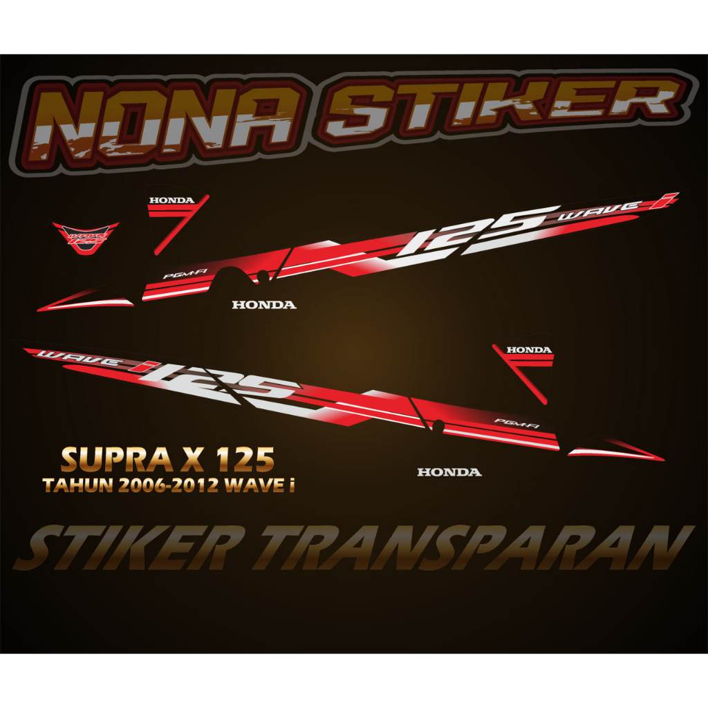STIKER STRIPING DECAL MOTOR [TRANSPARAN] SUPRA X 125 TAHUN 2006-2012 WAVE I 125
