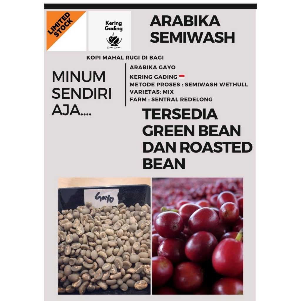 

Green Bean Arabica Gayo Semiwash