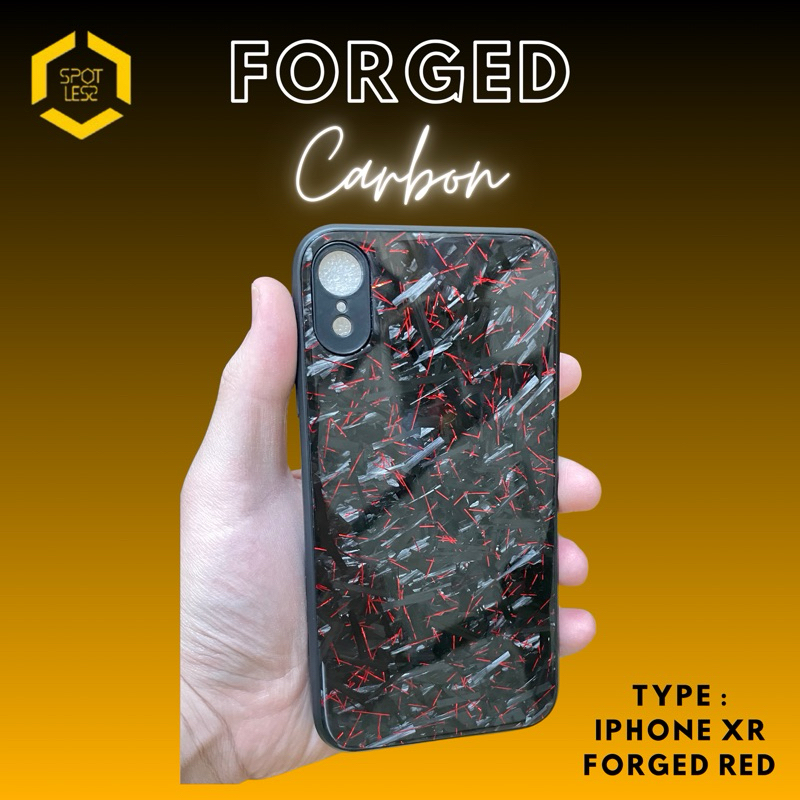 Case Iphone XR Red Metallic Forged Carbon