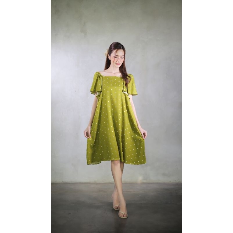 Dress Pendek Daster Pendek Bahan Rayon Premium - Mona Mini Olive
