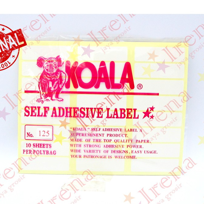 

Koala label sticker no125 1 pack 10 lembar