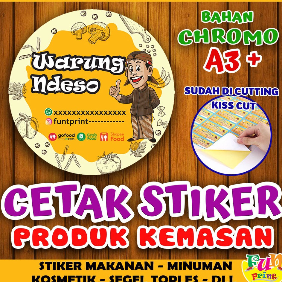 

Seller CETAK STIKER LABEL CROMO BONTAK STIKER LABEL KEMASAN PRINT STICKER SEGEL CUTTING MAKANAN