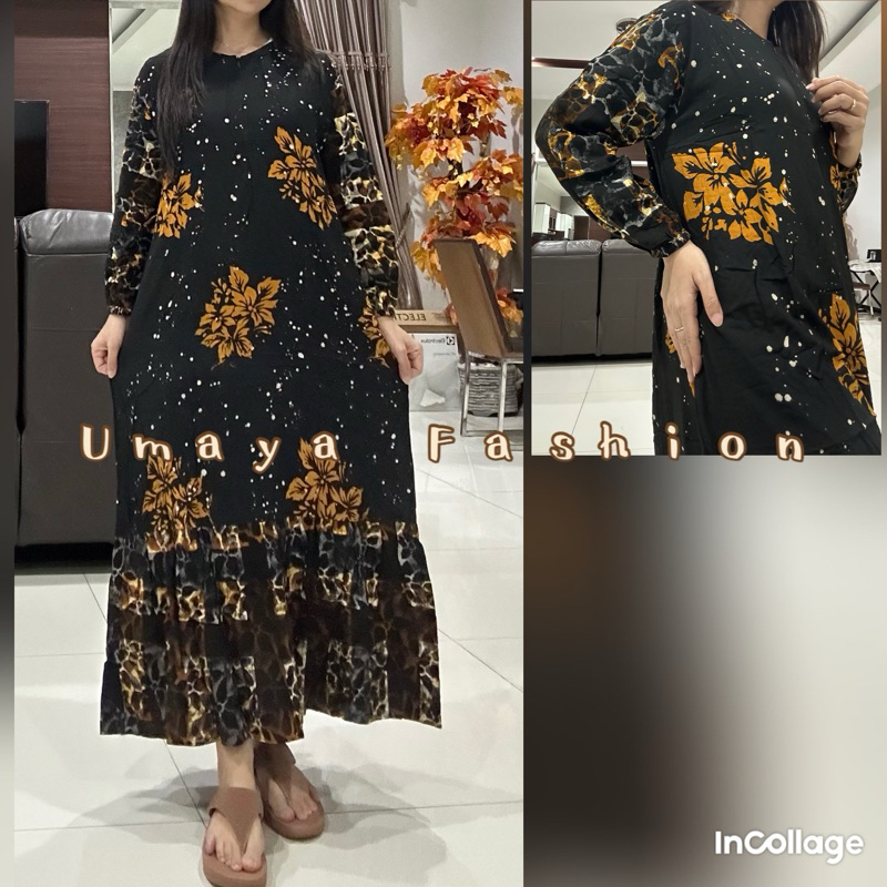 Kharisma Gamis Twill Rayon || Gamis Twill Busui || Gamis Malaman || Gamis Twill Rempel Batik Cap Mal