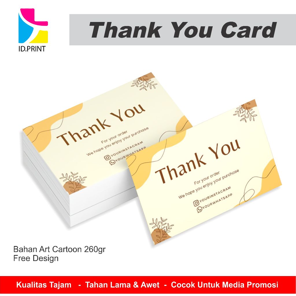 Thank You Card Custom - Kartu Ucapan - Kartu Souvenir
