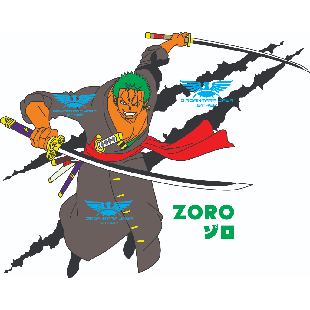 STIKER MOBIL ZORO STICKER ANIME ZORO STIKER ZORO ANIME STIKER ZORO KEREN STICKER ANIME KARTUN ZORO