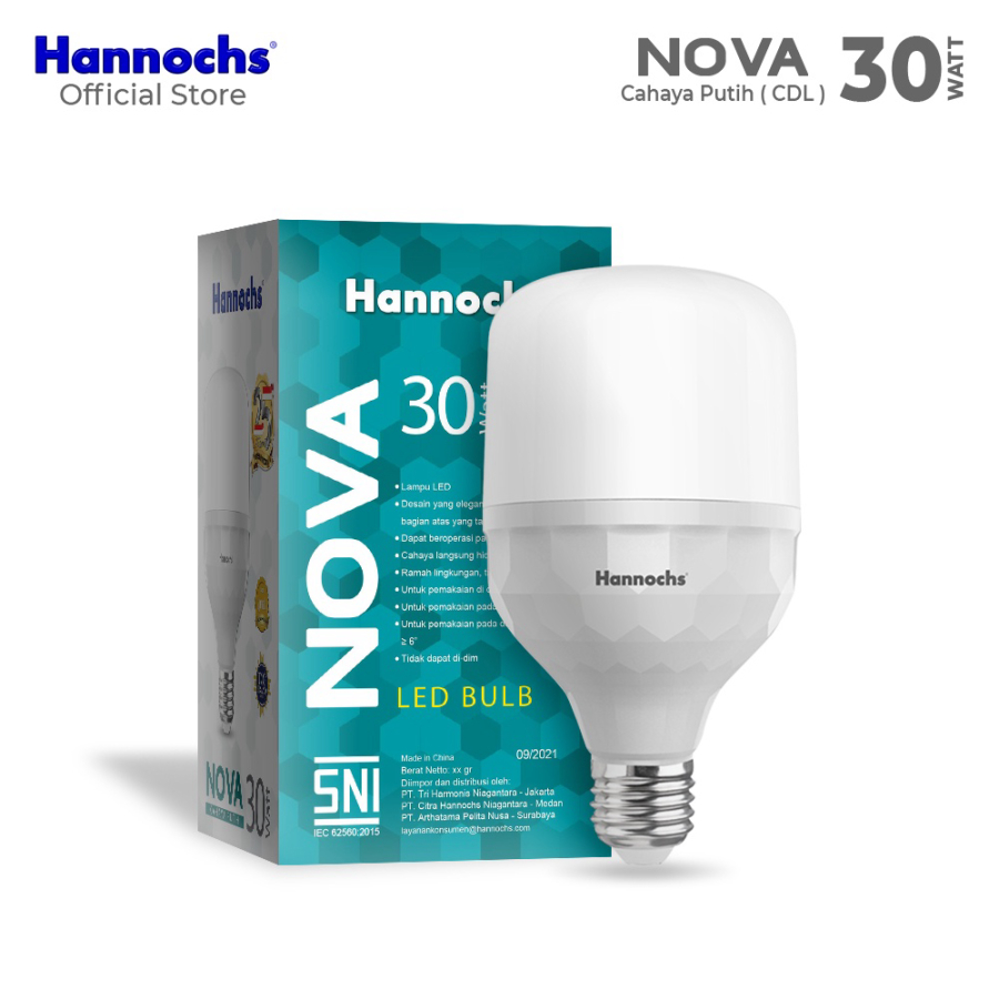 Hannochs Lampu Bohlam LED Nova 30 watt Cahaya Putih  lampu bohlam led / bohlam led / bohlam lampu bu