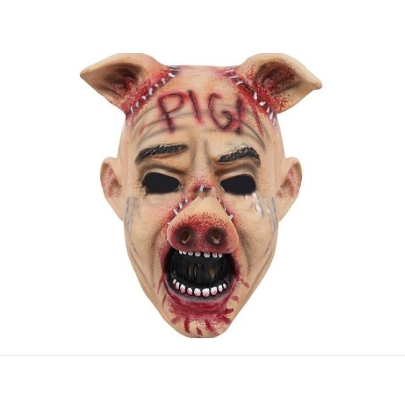 Topeng Cosplay Babi Topeng Halloween Bahan lateks kualitas import