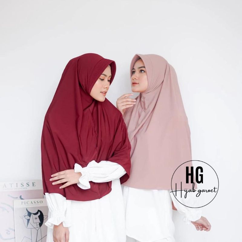 Hijab Bergo Hamidah Jumbo L | Kerudung Bergo Instan Hamidah Jumbo L