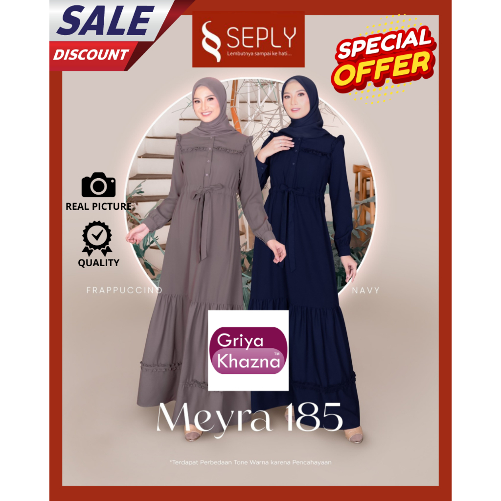 Baju Dress Muslim Seply Gamis Wanita Dewasa Meyra 185