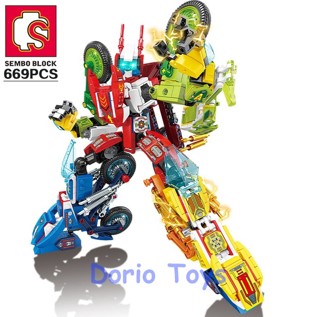 Sembo Block Motor Robot Transformasi : Robot Knight 4in1