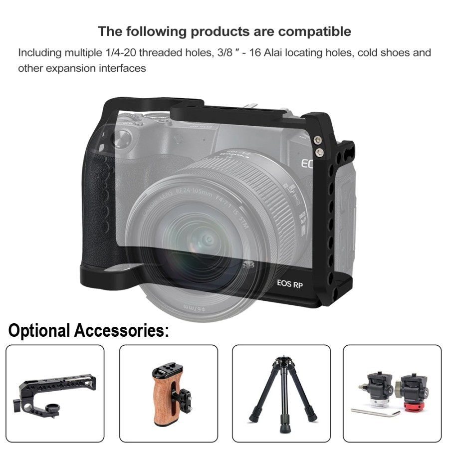 Aluminium Metal Cage Rig for Canon EOS RP EOS R8 - Movie Cage & Rig - Cage EOS RP R8 Metal