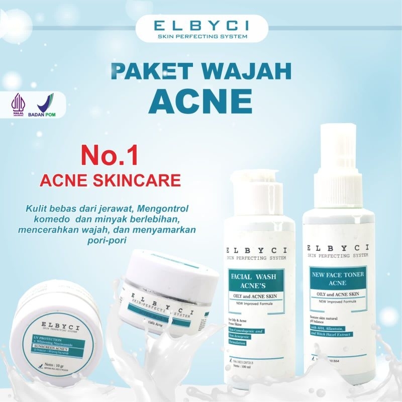 ELBYCI PAKET ACNE (Paket yg ampuh mengatasi jerawat, bruntusan dan kulit berminyak)
