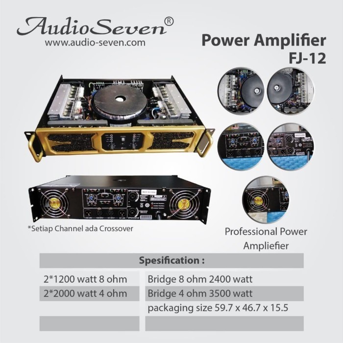 POWER AMPLIFIER AUDIO SEVEN FJ 12 / FJ12 ORIGINAL 2 CHANNEL
