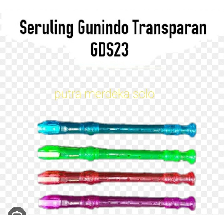 Suling Gunindo Transparan, Recorder Gunindo Transparent - Alat Musik Tiup Gunindo GDS23