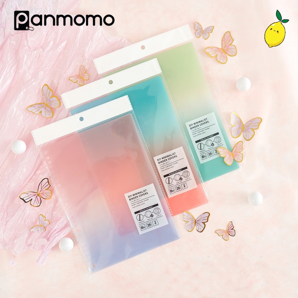 

Cover Binder B5 26 Ring DIY Minimalist Binder Covers 2pc Gradient