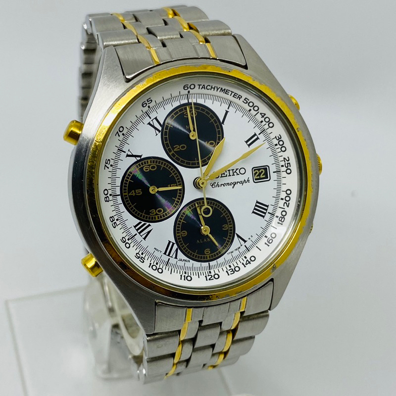 Seiko 7T32-7C60 Chronograph Two Tone Roman Dial