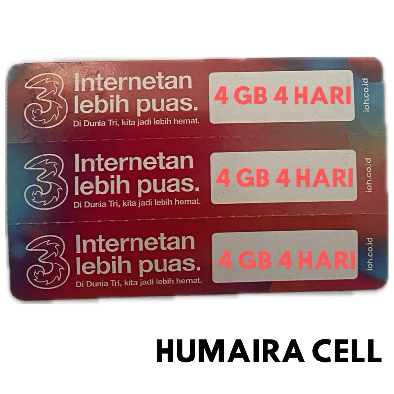 VOCHER TRI HAPPY 4 GB 4 HARI