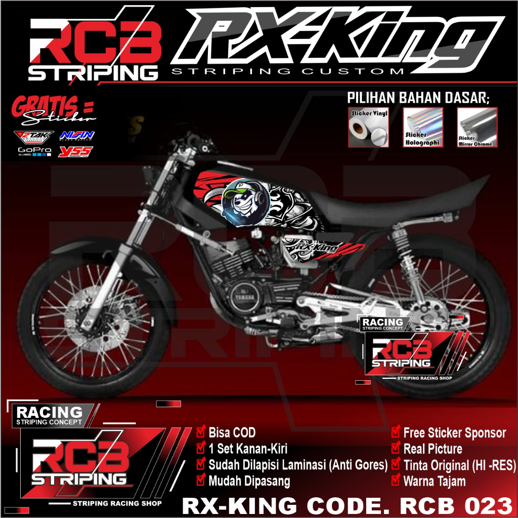 STRIPING RX KING VARIASI MOTOR DESAIN TERBARU DAN TERLARIS RCB 023