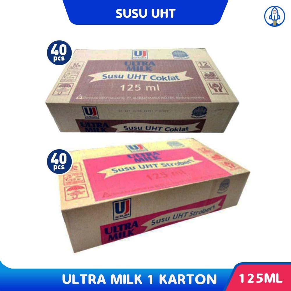

Susu Kotak Ultra milk UHT 125ml 1 Dos = 40 Pcs