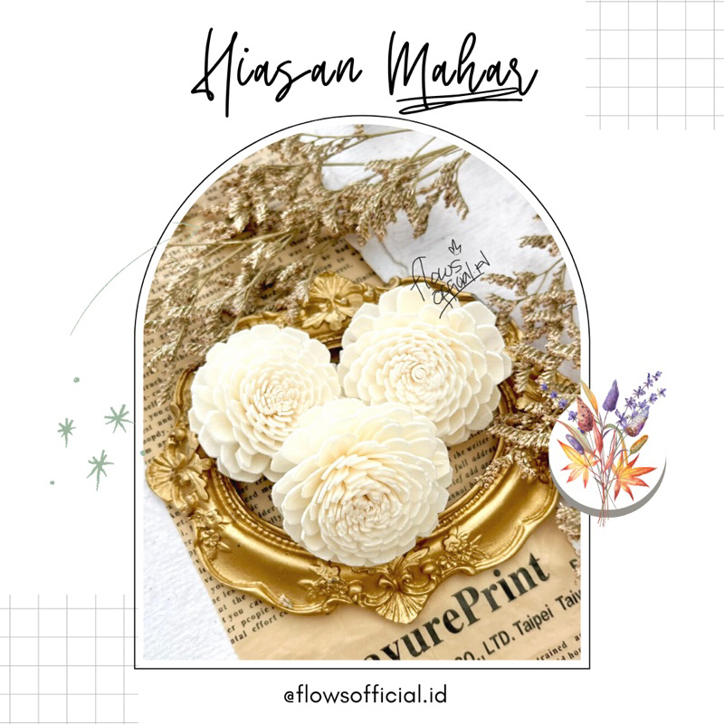 BUNGA SOLA WOOD HIASAN MAHAR / SOLA FLOWER flows official