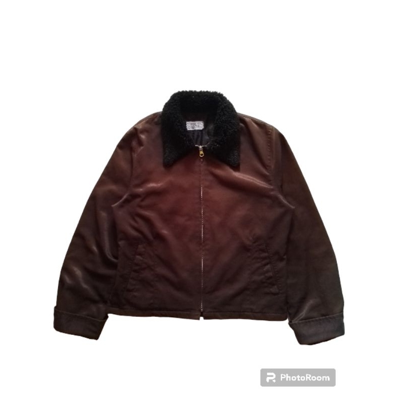 vintage jaket kerah bulu