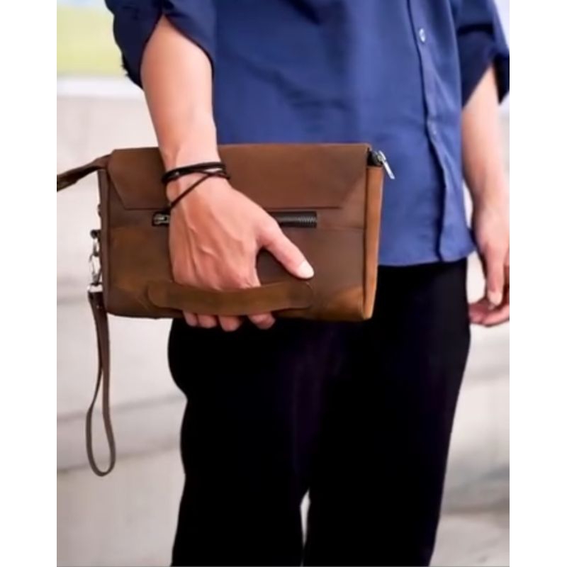 CLUTCH BAG CBC KULIT ASLI ARTIKEL CRAZY HORSE