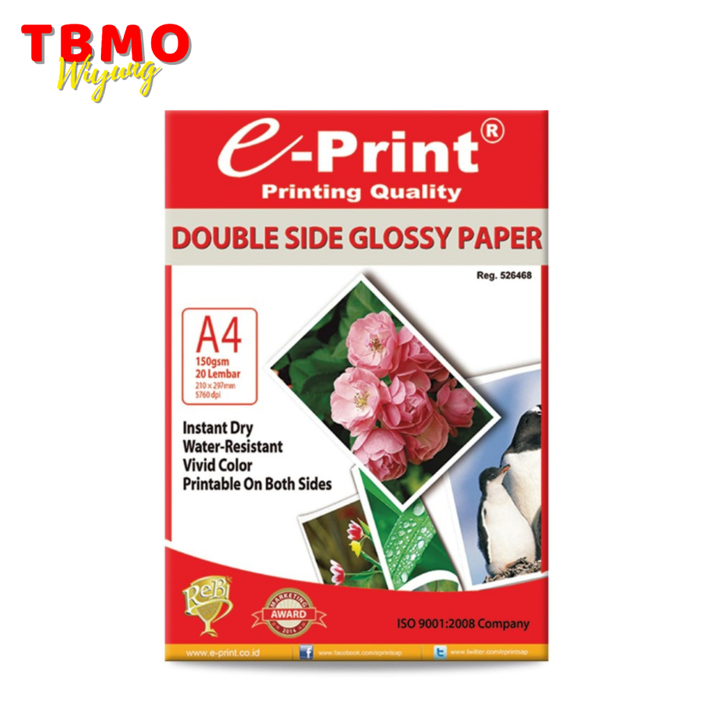 TBMO Kertas Foto E-Print Double Side Glossy Paper Photo A4 150gsm