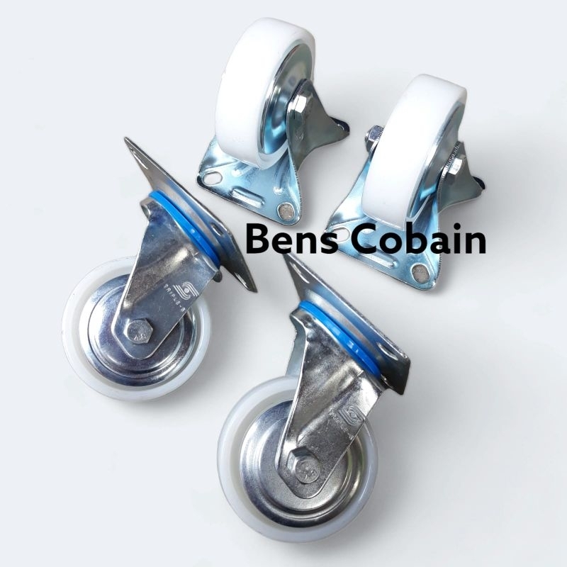Roda Troli 3 inch Nylon Caster Roda Etalase 3 inch Roda Hidup Mati