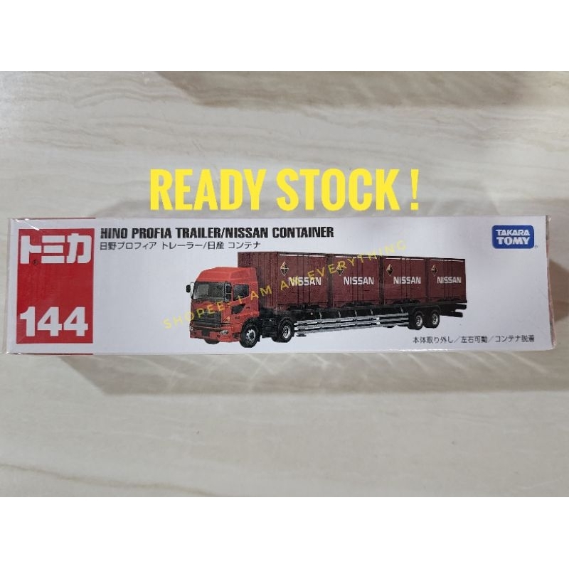 Tomica Long No. 144 Hino Profia Trailer/Nissan Container Truck Original