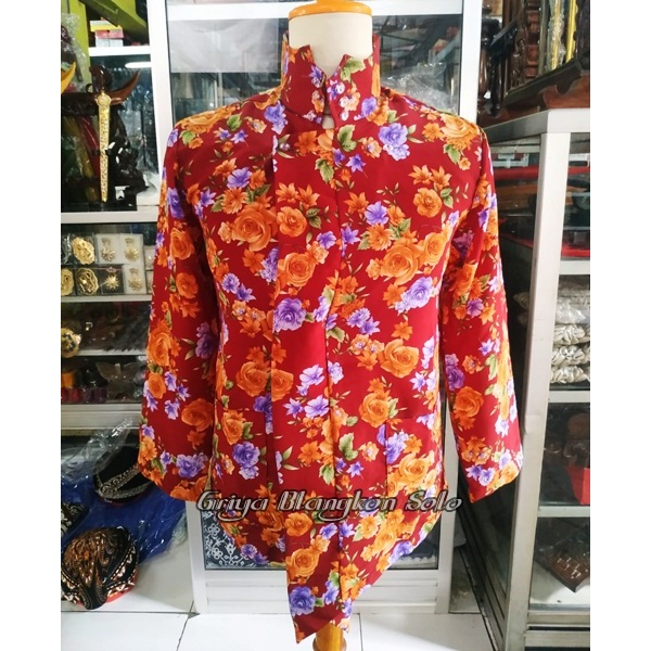 Baju Surjan Motif Kembang Batu Alusan
