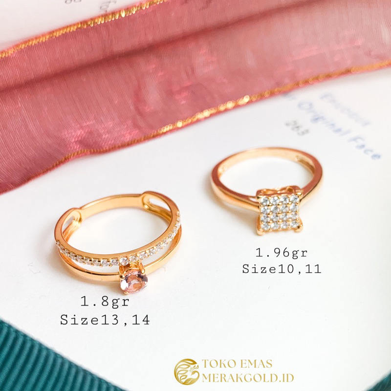 Cincin Emas Ulir Korean Gold Cincin Emas Asli Solitaire Emas kadar 375