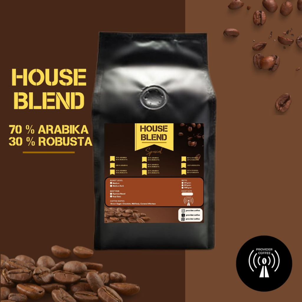 

biji kopi blend arabika 70 30 robusta / espresso blend kopi susu 200GR / House blend kopi susu