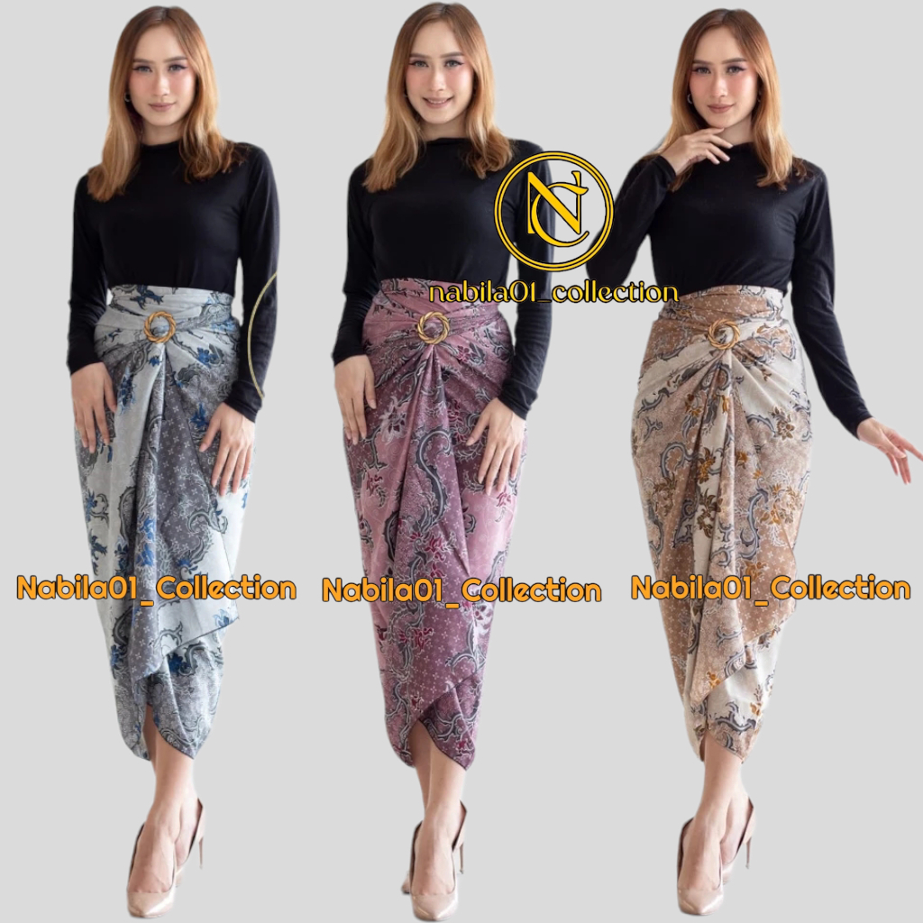 ROK LILIT BATIK BAWAHAN KEBAYA WISUDA PAYA SILVER MODERN ROK TRADISIONAL