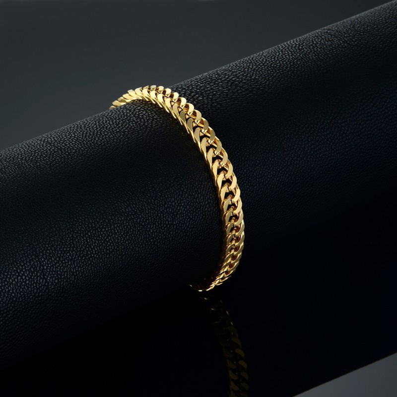 GELANG RANTAI TITANIUM ANTI KARAT PRIA DAN WANITA GELANG Korea Hip Hop Rantai Besar Anti Karat Gold 