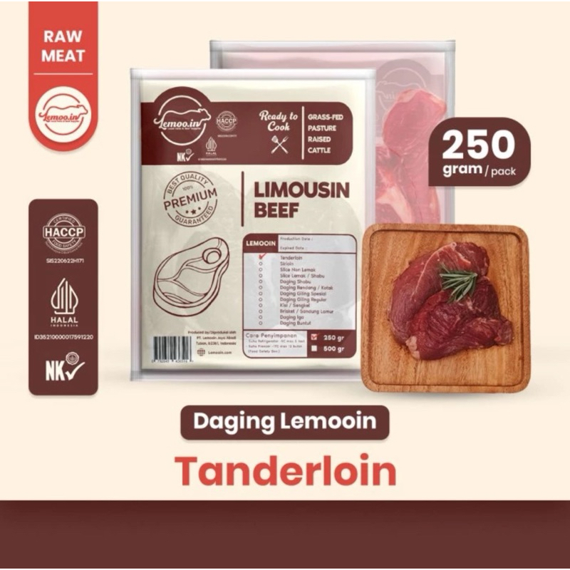 

Tenderloin / Has Dalam Steak Cut Daging Sapi Grassfed 70% By Lemooin