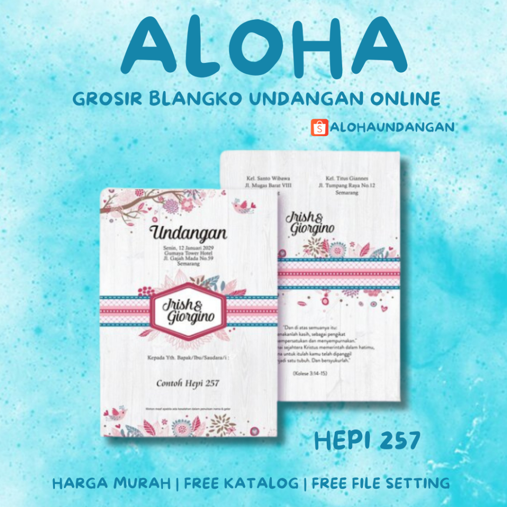 BLANGKO UNDANGAN HEPI 257 | Blangko Undangan kosong | Kertas Undangan Kosong | Undangan Murah | Aloh