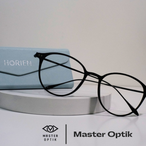 frame kacamata wanita pria bulat 26084 hitam - blueray photocromic