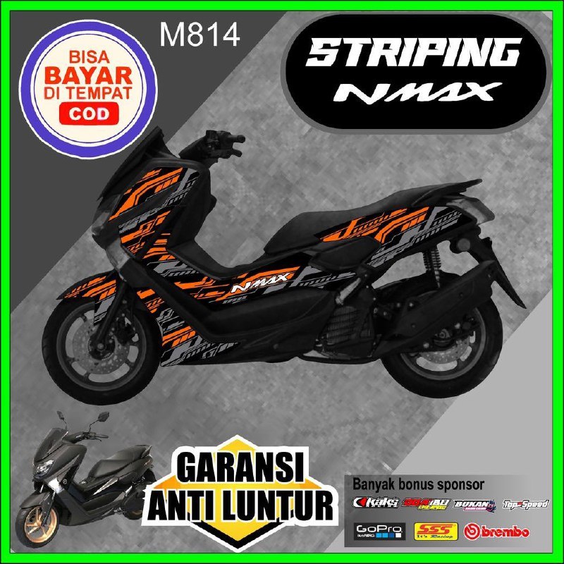 STICKER STRIPING STIKER MOTOR NMAX LAMA N-MAX LAMA M814 SETIKER SETRIPING LIST LIS VARIASI MODIF MOD