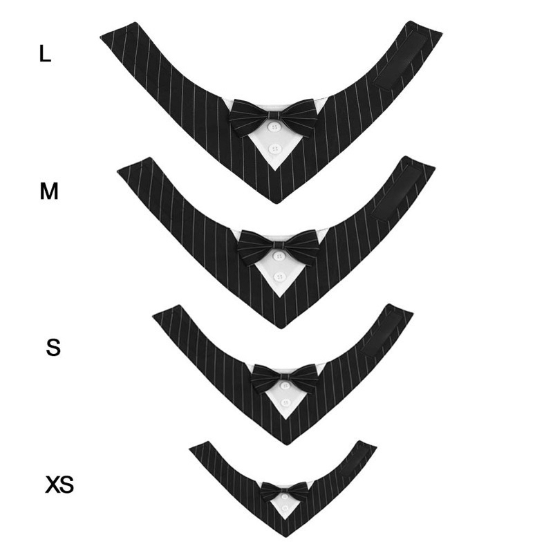 RB [BIG SIZE AVAILABLE ] Tuxedo Anjing Bandana kucing besar kecil kalung kucing anjing - Tuxedo