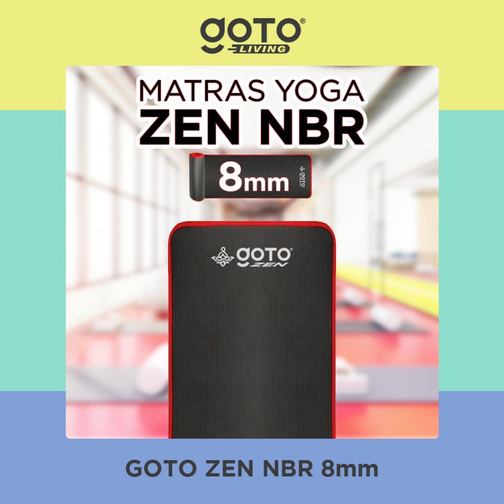 Goto Zen Nbr Yoga Mat 8Mm Matras Olahraga Poundfit Anti Slip Tebal