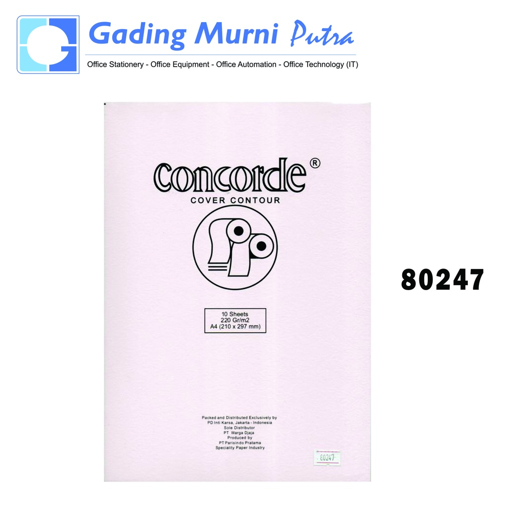 

KERTAS CONCORDE COVER CONTOUR A4/10 220GR/M2 ISI 10 LEMBAR
