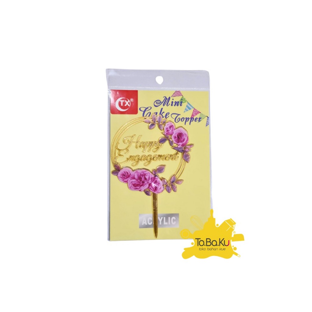 Mini Topper Acrylic Happy Engagement
