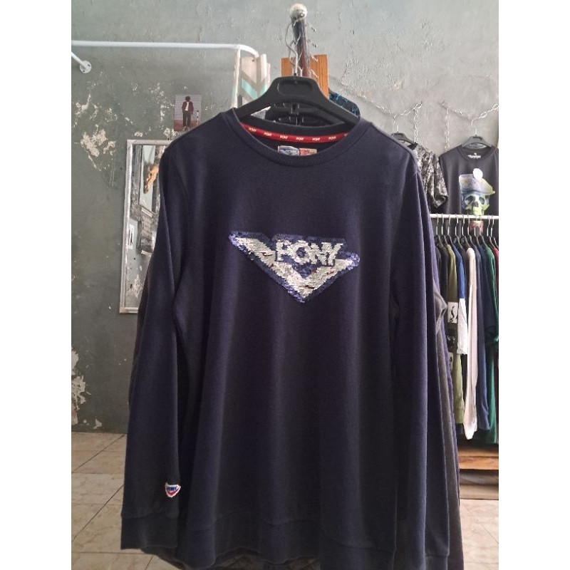 Crewneck PONY like new warna biru