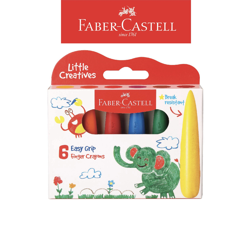 

Faber-Castell Little Creative Series - 6 Easy Grip Finger Crayons Krayon